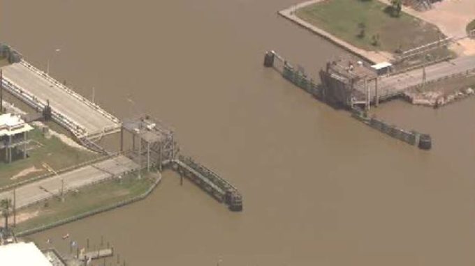 Swing Bridge Sargent Texas Slammed by Barge