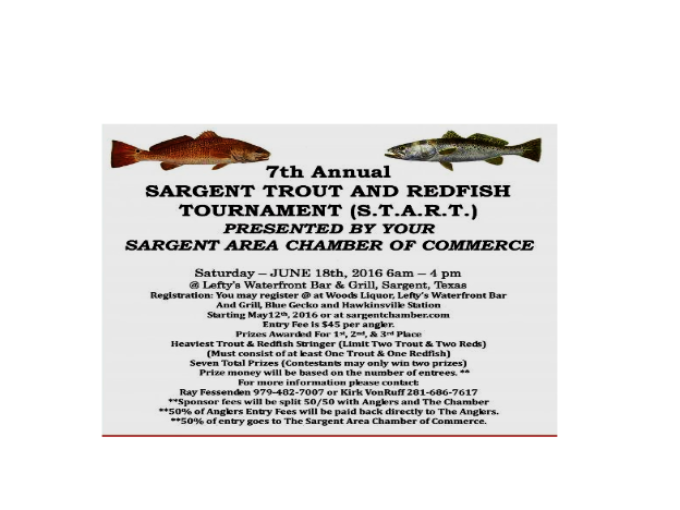 Fishing tournament in Sargent next weekend